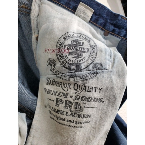 COPY Polo Ralph Lauren Cortland Blue Jean Men 36x32 Distressed Wide Leg (38x31.5 - Picture 11 of 13